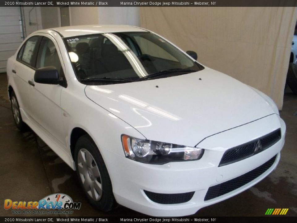 2010 Mitsubishi Lancer DE Wicked White Metallic / Black Photo #8