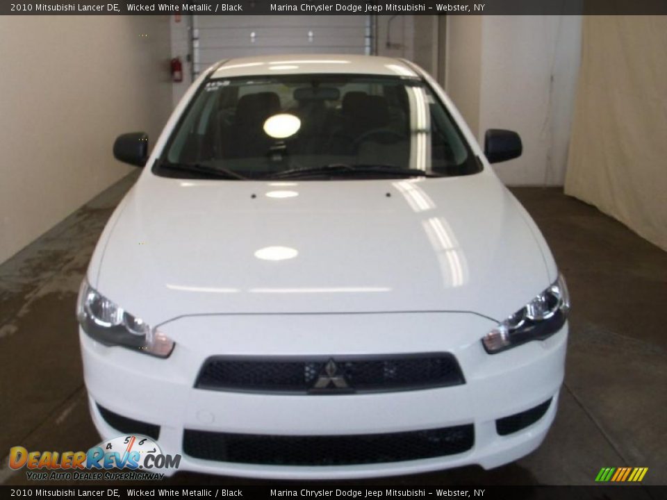 2010 Mitsubishi Lancer DE Wicked White Metallic / Black Photo #9