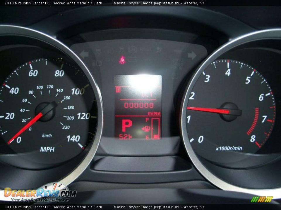 2010 Mitsubishi Lancer DE Wicked White Metallic / Black Photo #23