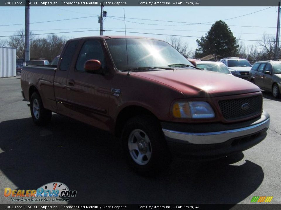 2001 Ford F150 XLT SuperCab Toreador Red Metallic / Dark Graphite Photo #4