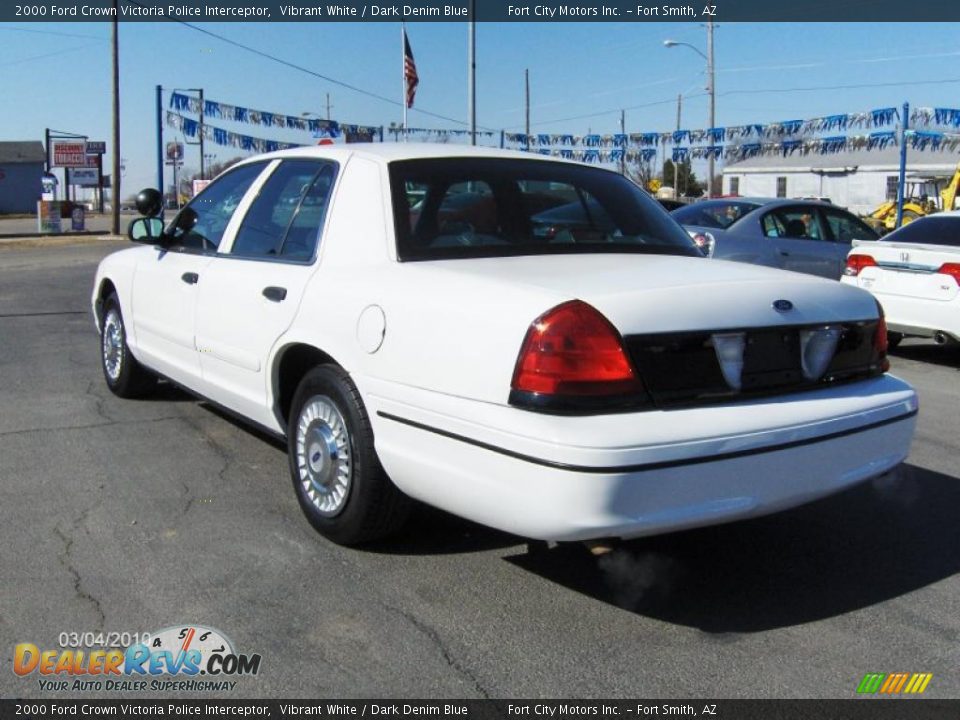2000 Ford Crown Victoria Police Interceptor Vibrant White / Dark Denim Blue Photo #2