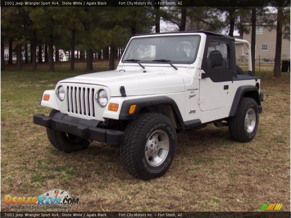 2001 Jeep Wrangler Sport 4x4 Stone White / Agate Black Photo #1