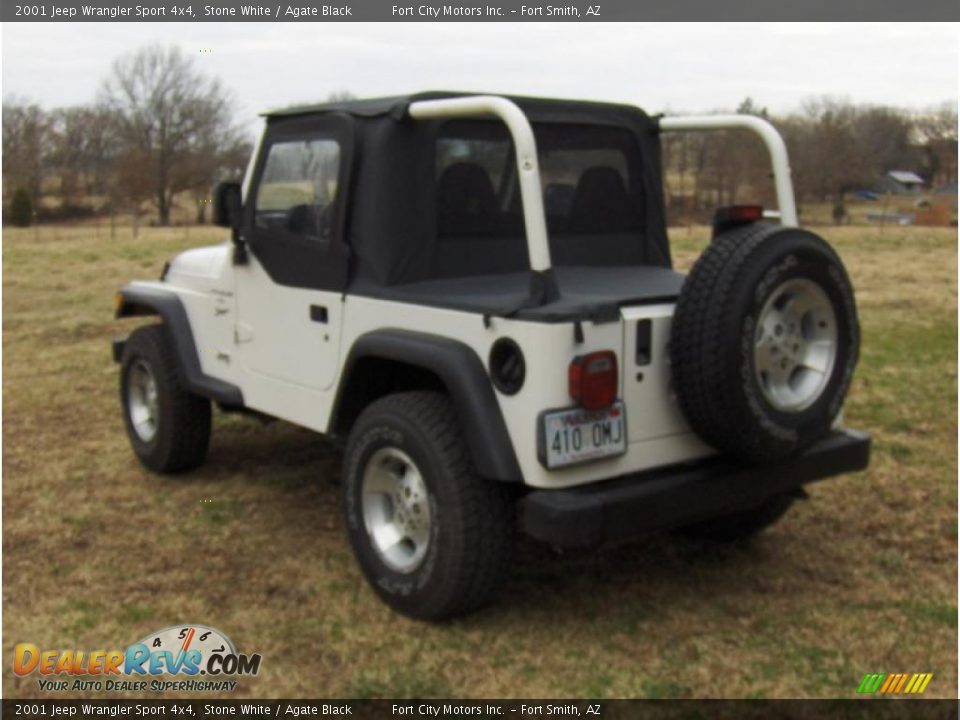2001 Jeep Wrangler Sport 4x4 Stone White / Agate Black Photo #2