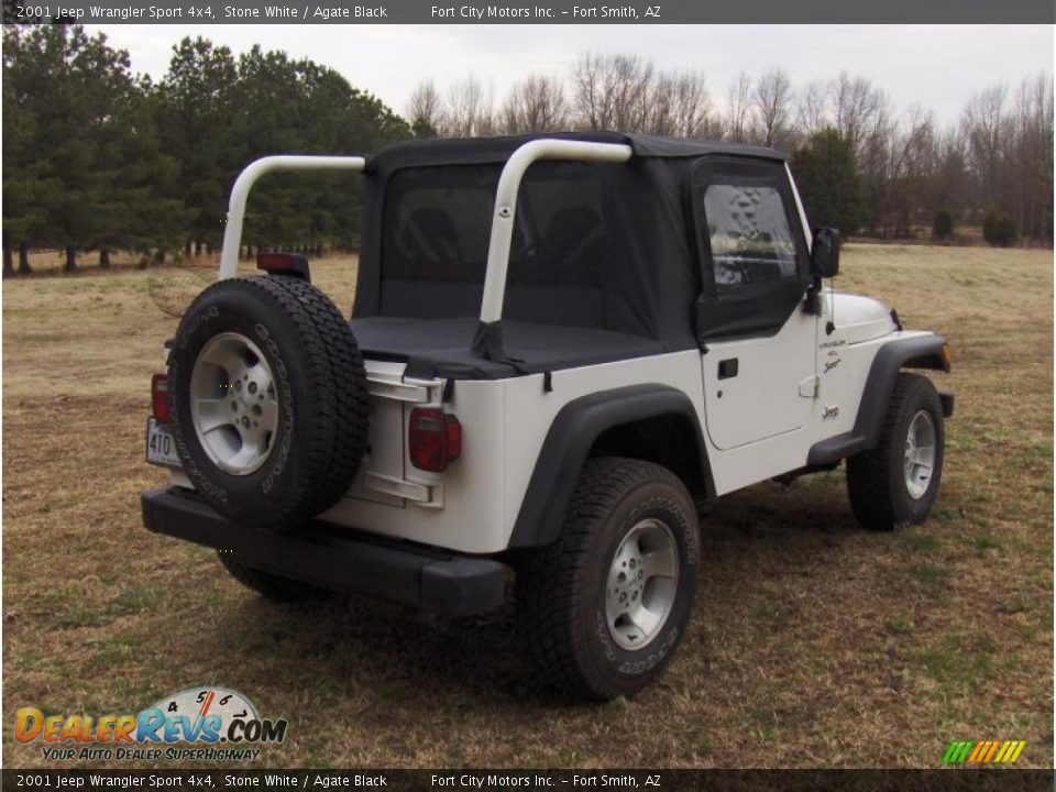 2001 Jeep Wrangler Sport 4x4 Stone White / Agate Black Photo #3