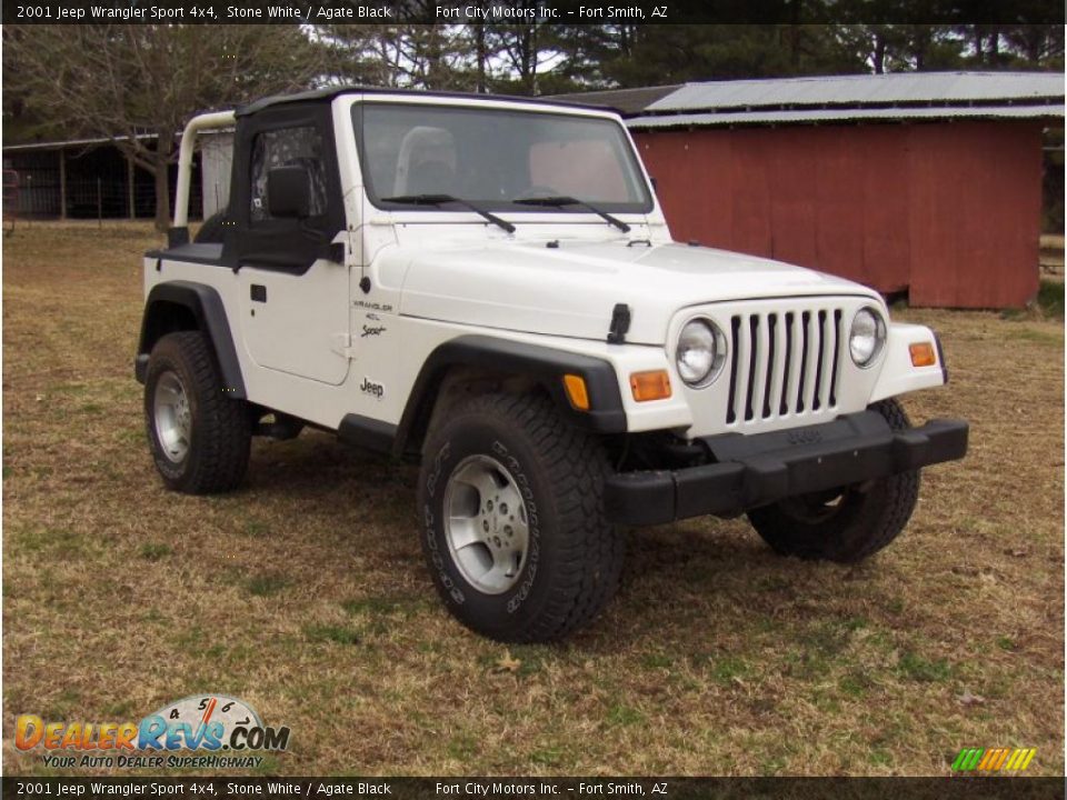 2001 Jeep Wrangler Sport 4x4 Stone White / Agate Black Photo #4