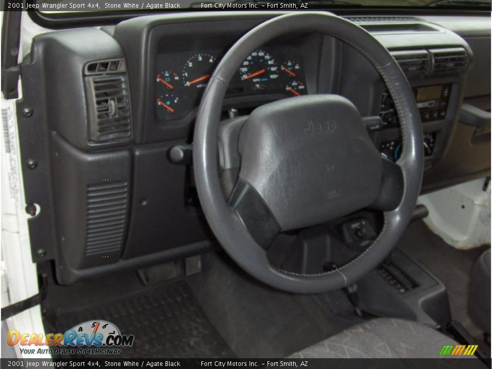 2001 Jeep Wrangler Sport 4x4 Stone White / Agate Black Photo #9