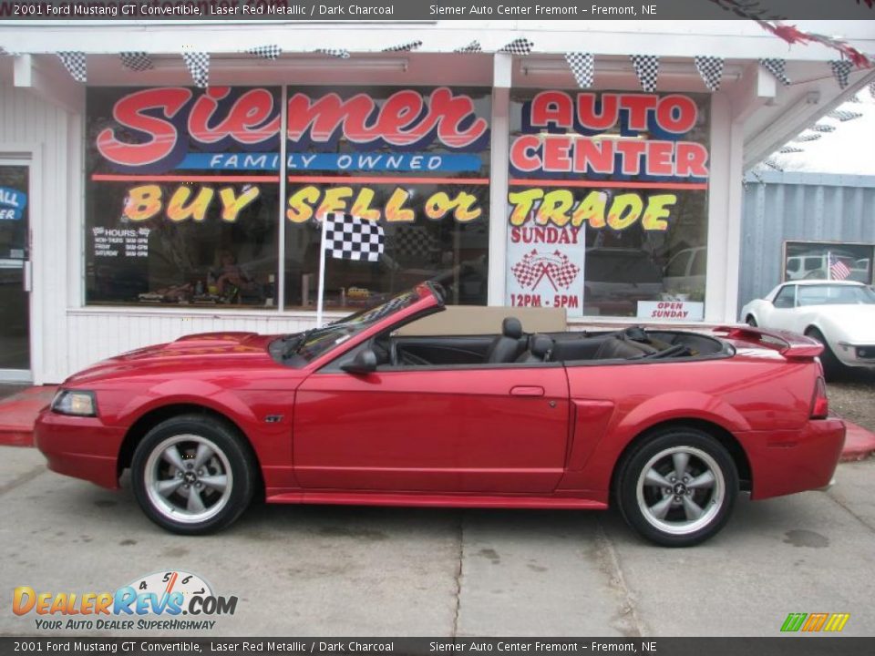 2001 Ford Mustang GT Convertible Laser Red Metallic / Dark Charcoal Photo #1