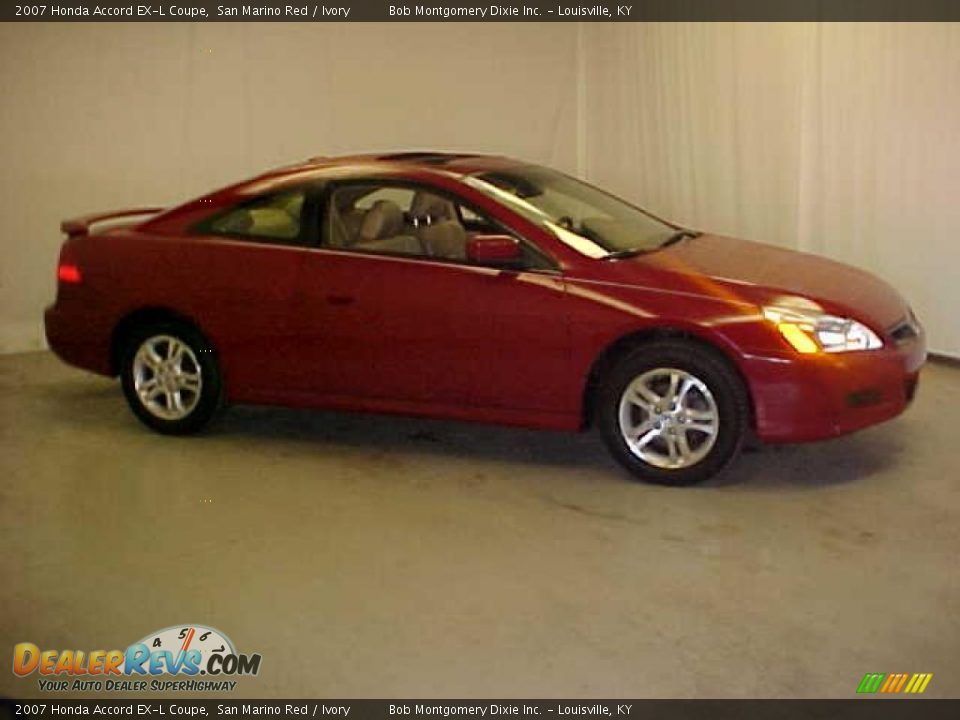 2007 Honda Accord EX-L Coupe San Marino Red / Ivory Photo #3