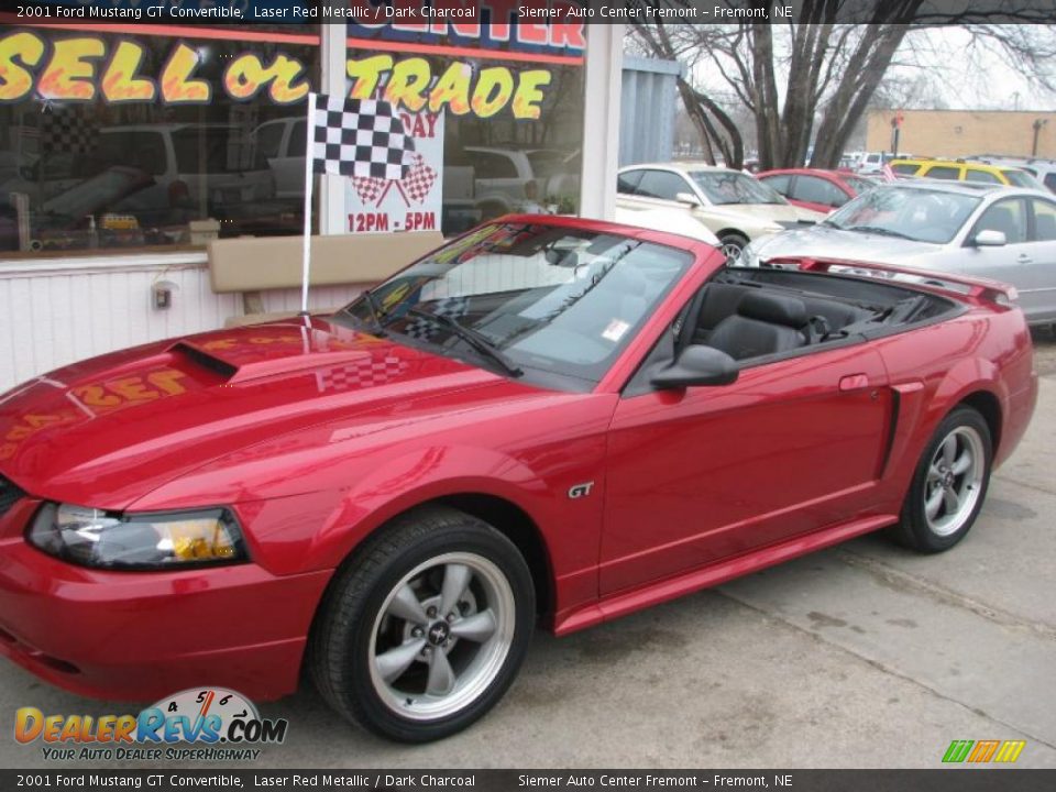 2001 Ford Mustang GT Convertible Laser Red Metallic / Dark Charcoal Photo #5