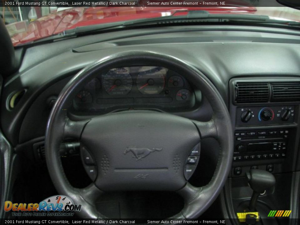 2001 Ford Mustang GT Convertible Laser Red Metallic / Dark Charcoal Photo #10