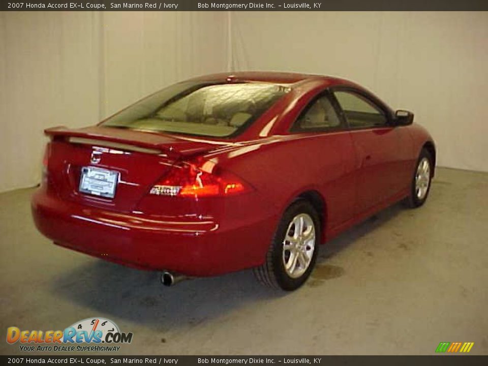 2007 Honda Accord EX-L Coupe San Marino Red / Ivory Photo #18