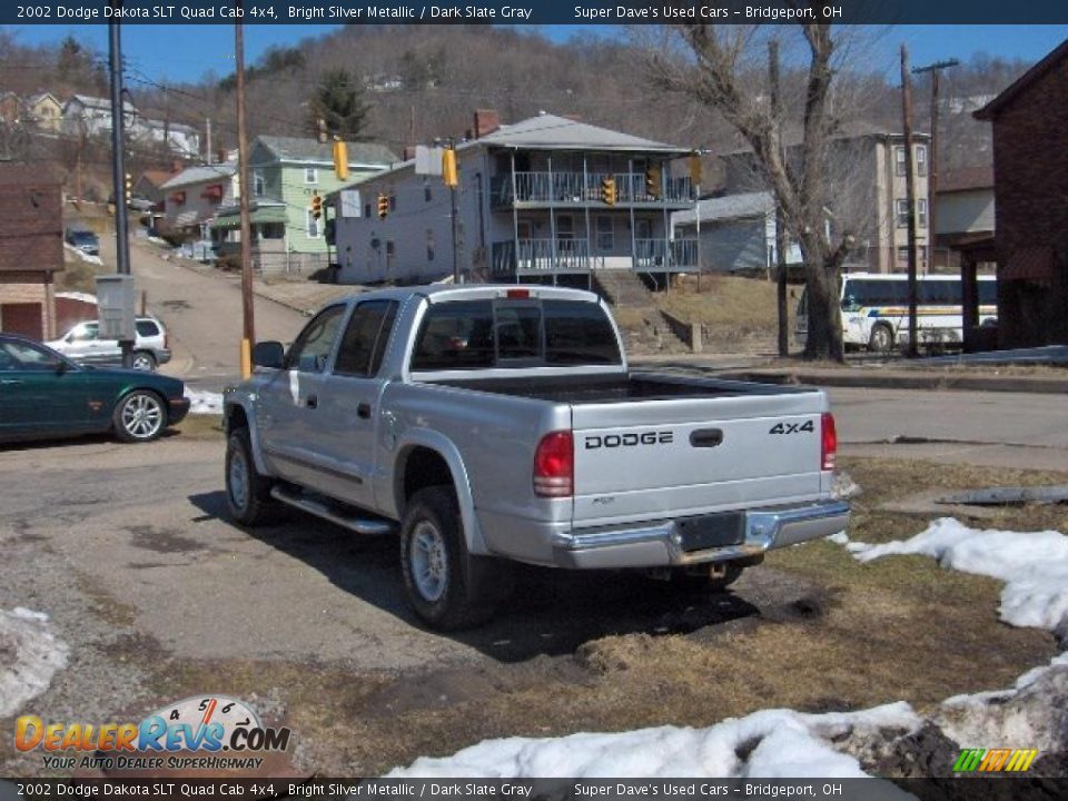2002 Dodge Dakota SLT Quad Cab 4x4 Bright Silver Metallic / Dark Slate Gray Photo #7