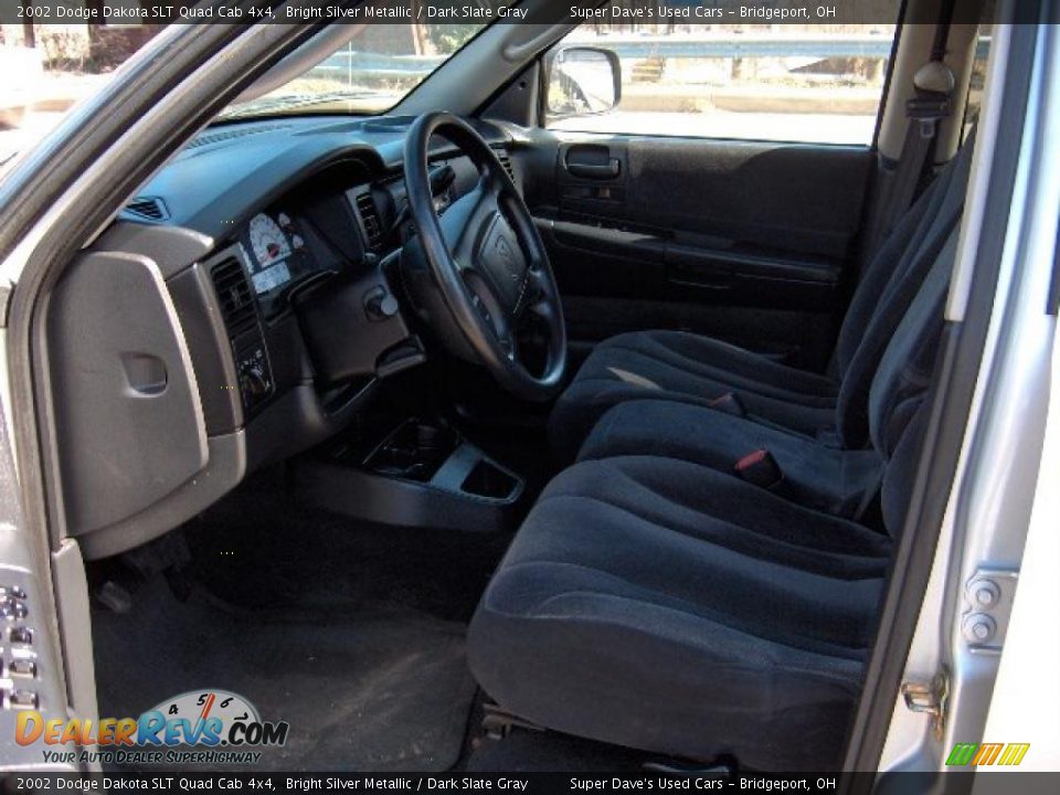 2002 Dodge Dakota SLT Quad Cab 4x4 Bright Silver Metallic / Dark Slate Gray Photo #9