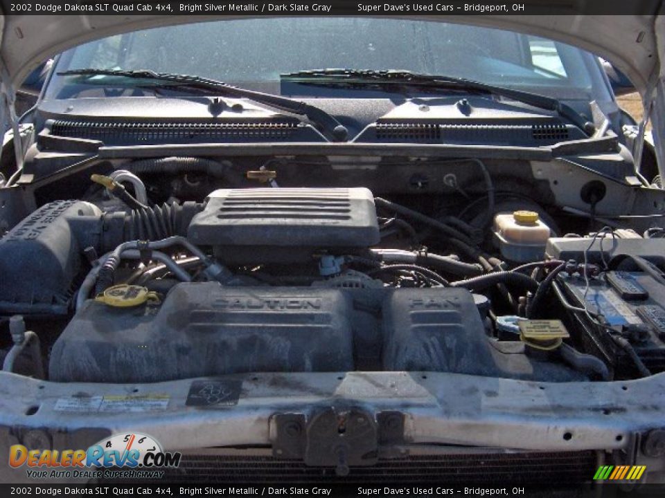 2002 Dodge Dakota SLT Quad Cab 4x4 Bright Silver Metallic / Dark Slate Gray Photo #13