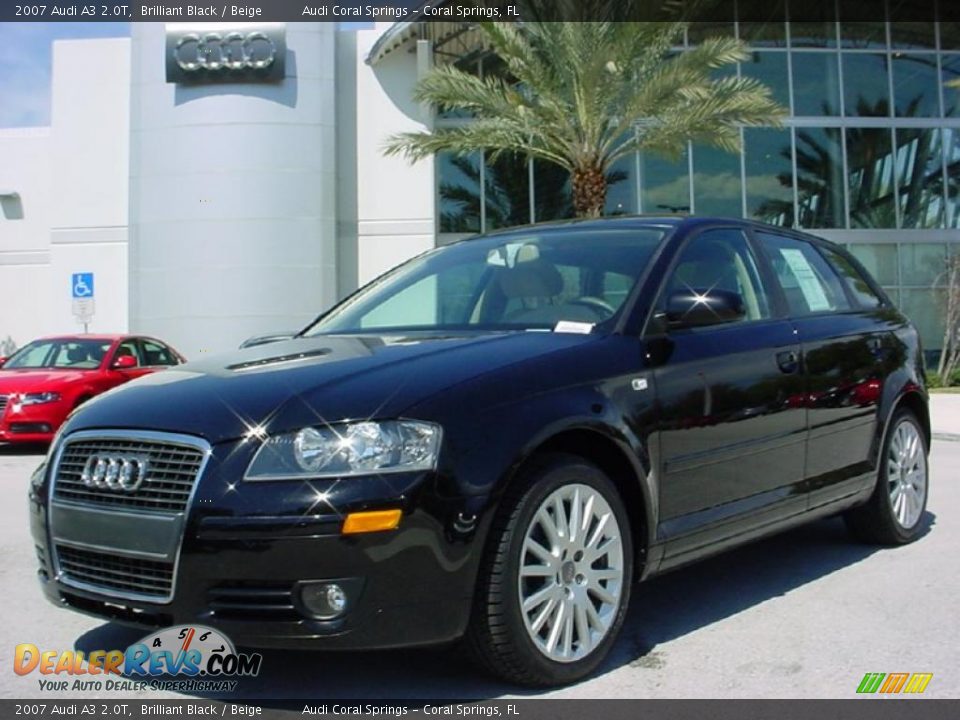 2007 Audi A3 2.0T Brilliant Black / Beige Photo #1
