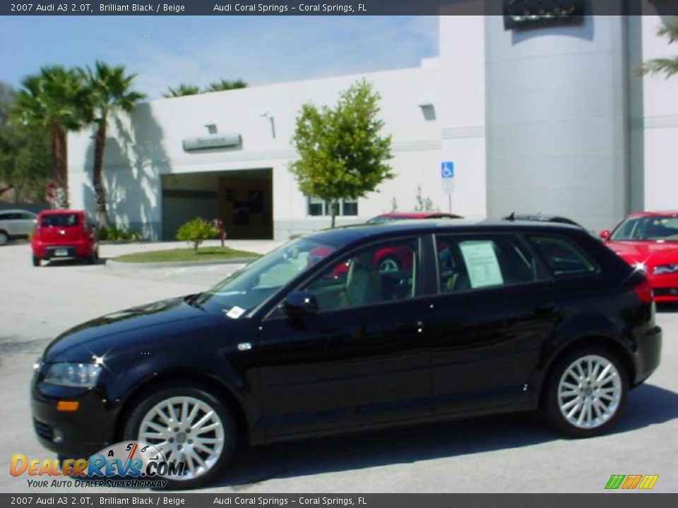 2007 Audi A3 2.0T Brilliant Black / Beige Photo #2