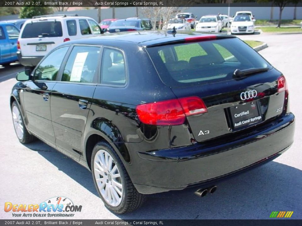 2007 Audi A3 2.0T Brilliant Black / Beige Photo #3