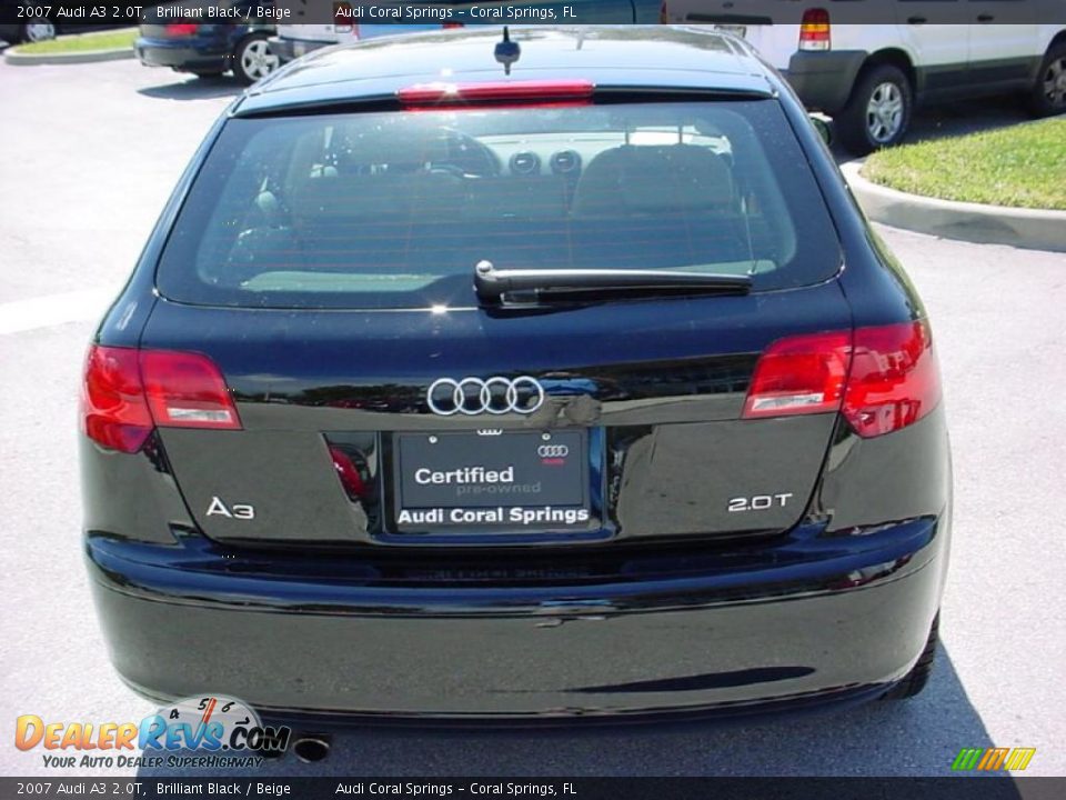 2007 Audi A3 2.0T Brilliant Black / Beige Photo #4