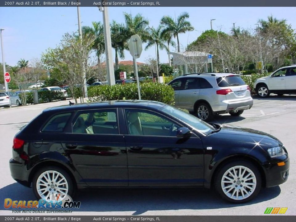 2007 Audi A3 2.0T Brilliant Black / Beige Photo #7