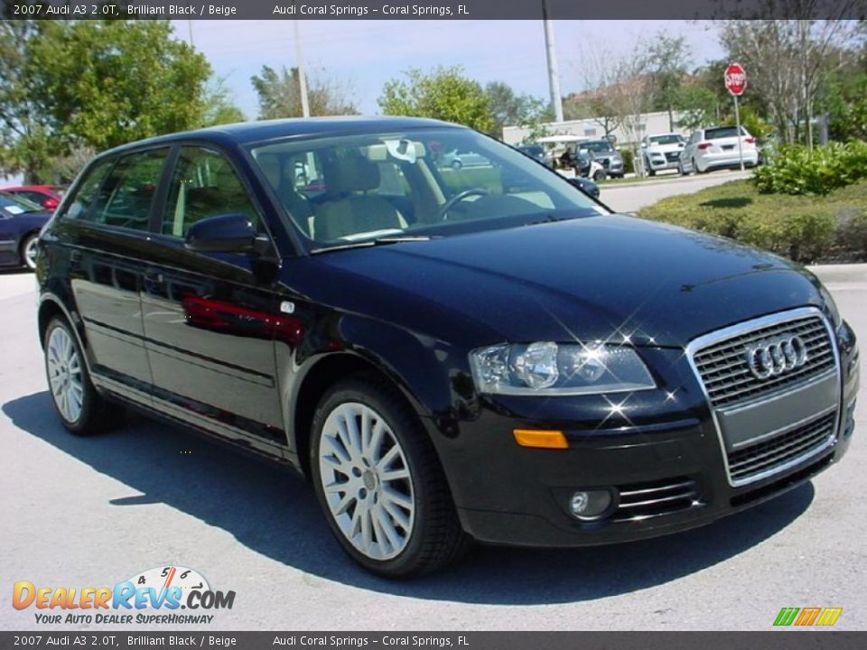 2007 Audi A3 2.0T Brilliant Black / Beige Photo #8