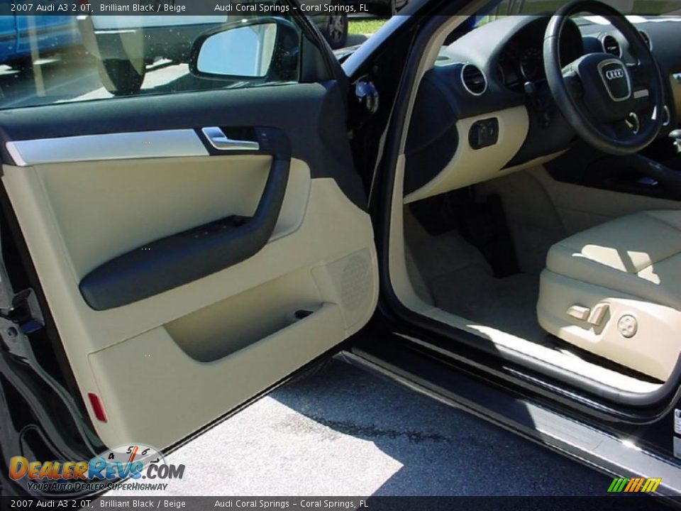 2007 Audi A3 2.0T Brilliant Black / Beige Photo #10