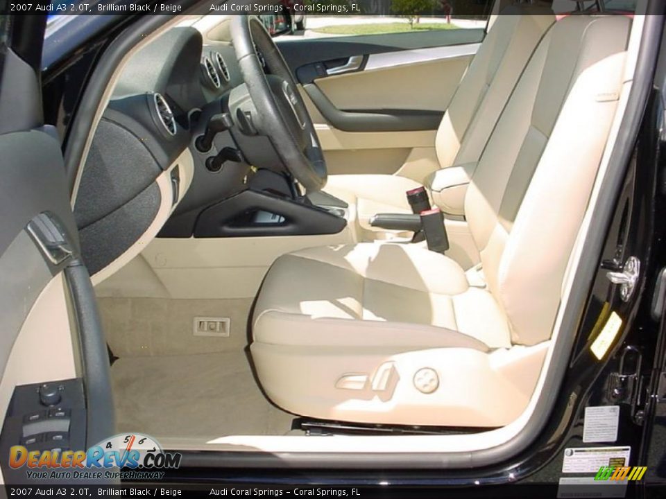 2007 Audi A3 2.0T Brilliant Black / Beige Photo #11