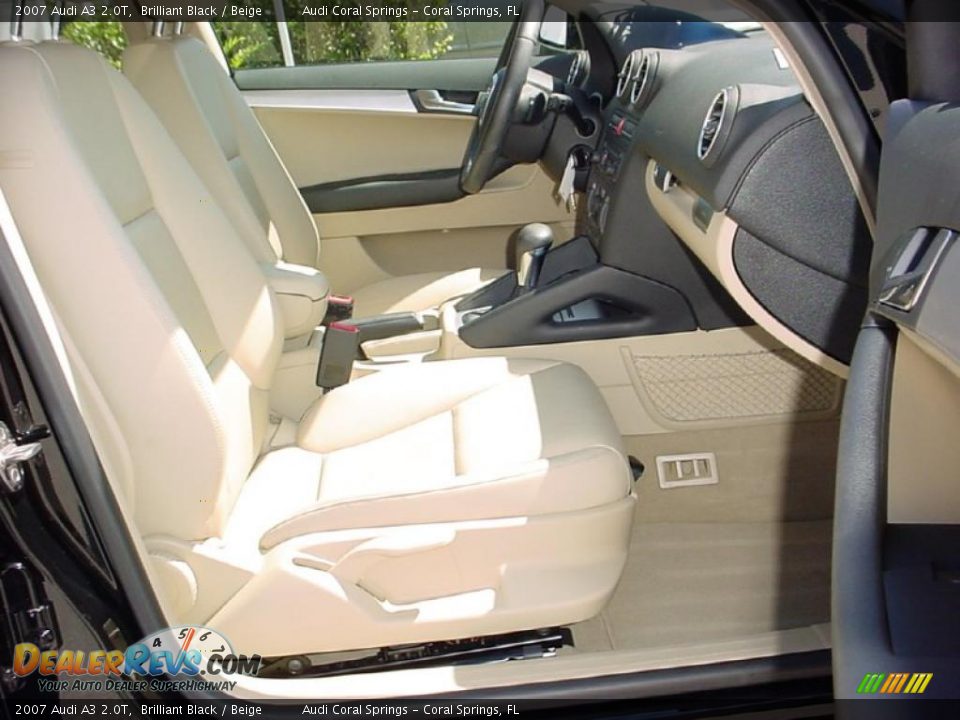 2007 Audi A3 2.0T Brilliant Black / Beige Photo #12