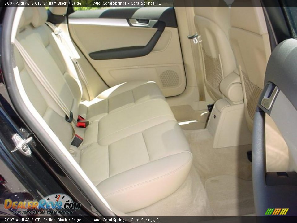 2007 Audi A3 2.0T Brilliant Black / Beige Photo #13