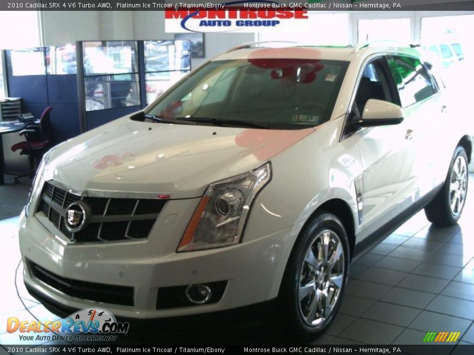 2010 Cadillac SRX 4 V6 Turbo AWD Platinum Ice Tricoat / Titanium/Ebony Photo #1