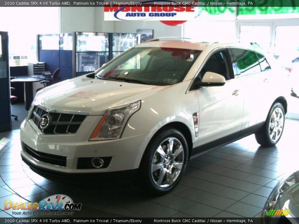 2010 Cadillac SRX 4 V6 Turbo AWD Platinum Ice Tricoat / Titanium/Ebony Photo #3