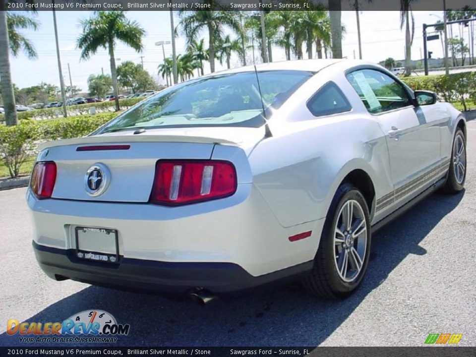 2010 Ford Mustang V6 Premium Coupe Brilliant Silver Metallic / Stone Photo #3