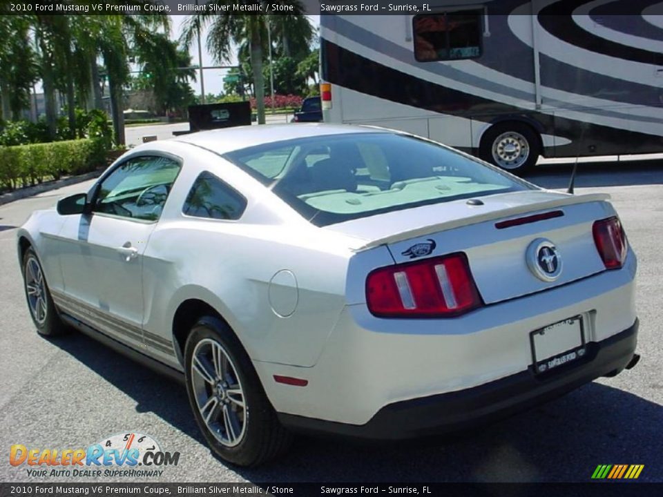 2010 Ford Mustang V6 Premium Coupe Brilliant Silver Metallic / Stone Photo #5