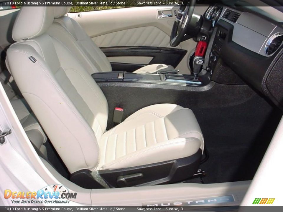 2010 Ford Mustang V6 Premium Coupe Brilliant Silver Metallic / Stone Photo #11