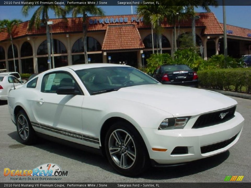 2010 Ford Mustang V6 Premium Coupe Performance White / Stone Photo #1