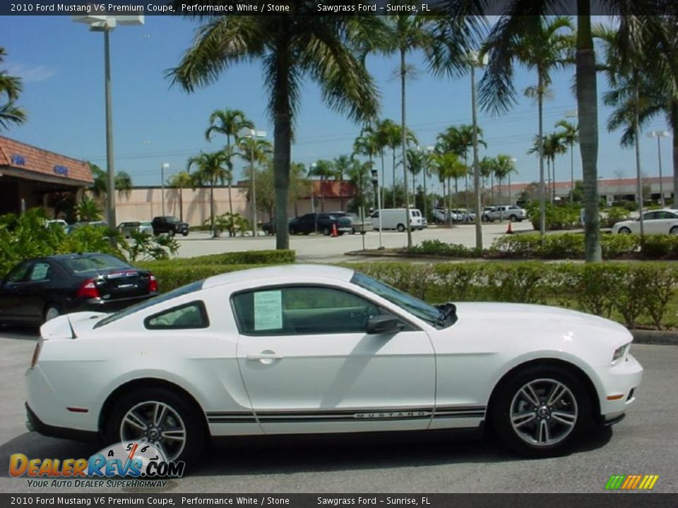 2010 Ford Mustang V6 Premium Coupe Performance White / Stone Photo #2