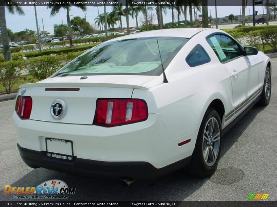 2010 Ford Mustang V6 Premium Coupe Performance White / Stone Photo #3