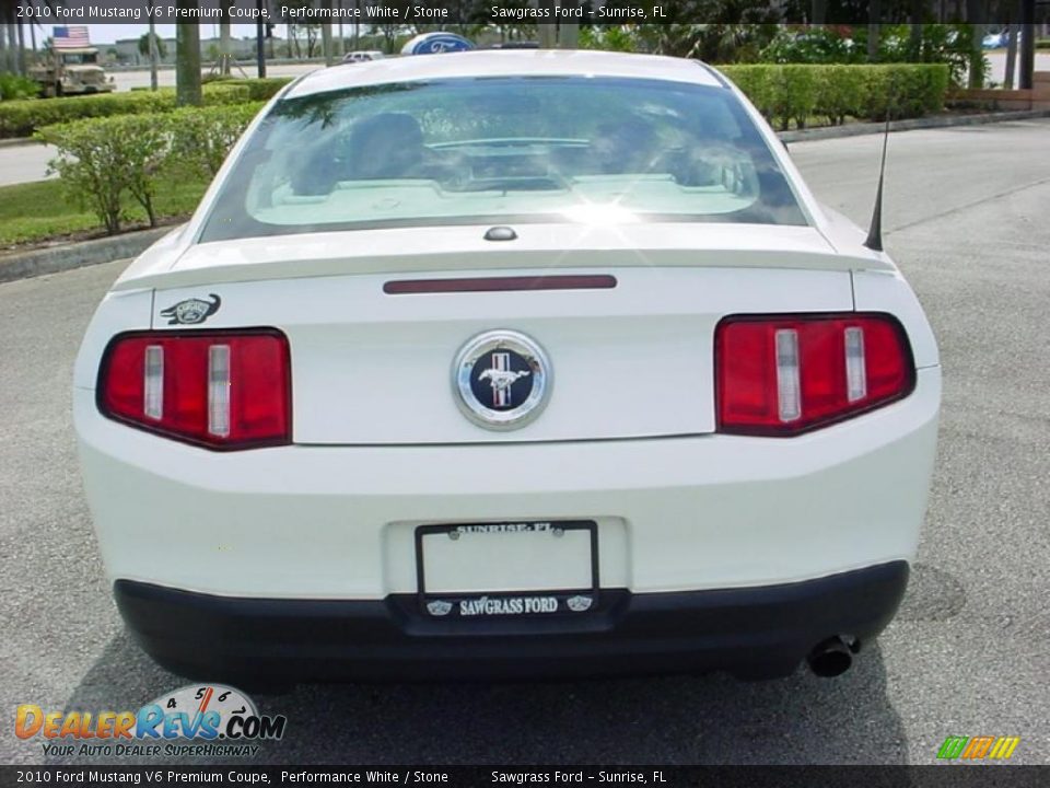 2010 Ford Mustang V6 Premium Coupe Performance White / Stone Photo #4