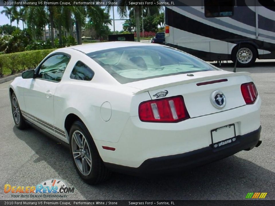 2010 Ford Mustang V6 Premium Coupe Performance White / Stone Photo #5