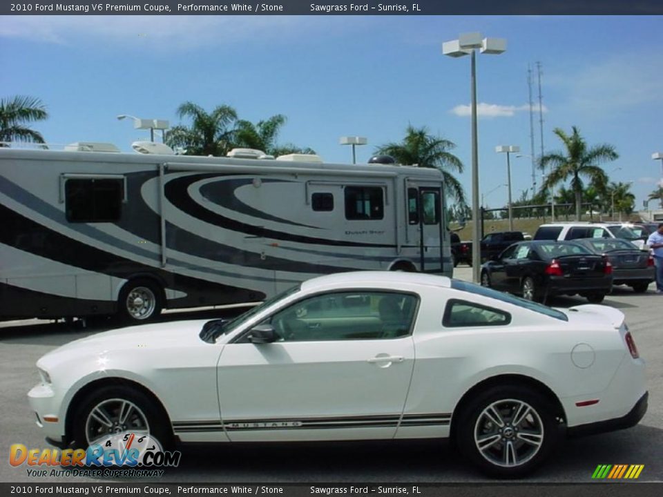 2010 Ford Mustang V6 Premium Coupe Performance White / Stone Photo #6