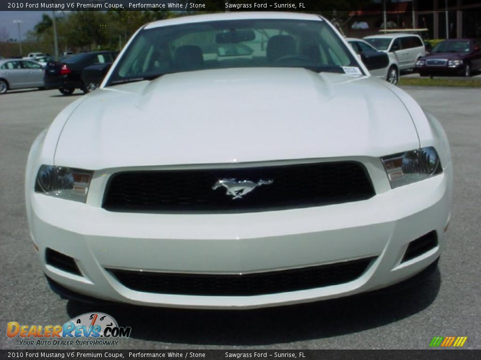 2010 Ford Mustang V6 Premium Coupe Performance White / Stone Photo #8