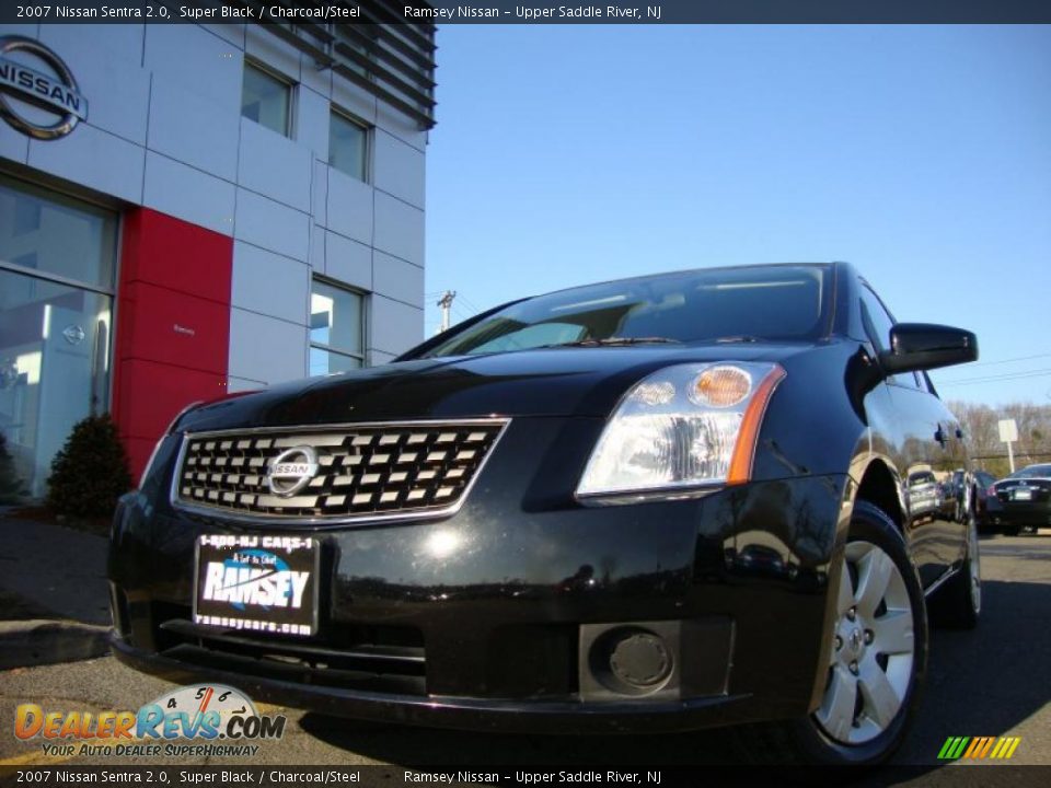 2007 Nissan Sentra 2.0 Super Black / Charcoal/Steel Photo #3
