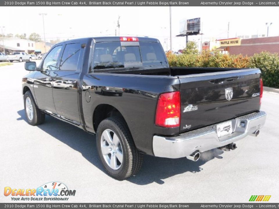 2010 Dodge Ram 1500 Big Horn Crew Cab 4x4 Brilliant Black Crystal Pearl / Light Pebble Beige/Bark Brown Photo #2