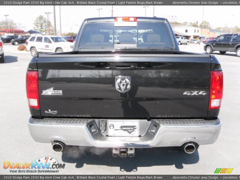 2010 Dodge Ram 1500 Big Horn Crew Cab 4x4 Brilliant Black Crystal Pearl / Light Pebble Beige/Bark Brown Photo #3