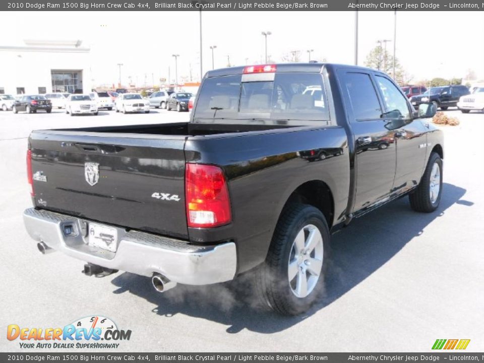 2010 Dodge Ram 1500 Big Horn Crew Cab 4x4 Brilliant Black Crystal Pearl / Light Pebble Beige/Bark Brown Photo #5