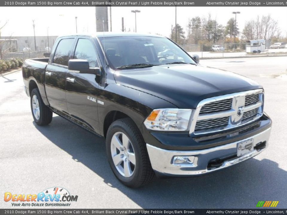 2010 Dodge Ram 1500 Big Horn Crew Cab 4x4 Brilliant Black Crystal Pearl / Light Pebble Beige/Bark Brown Photo #6