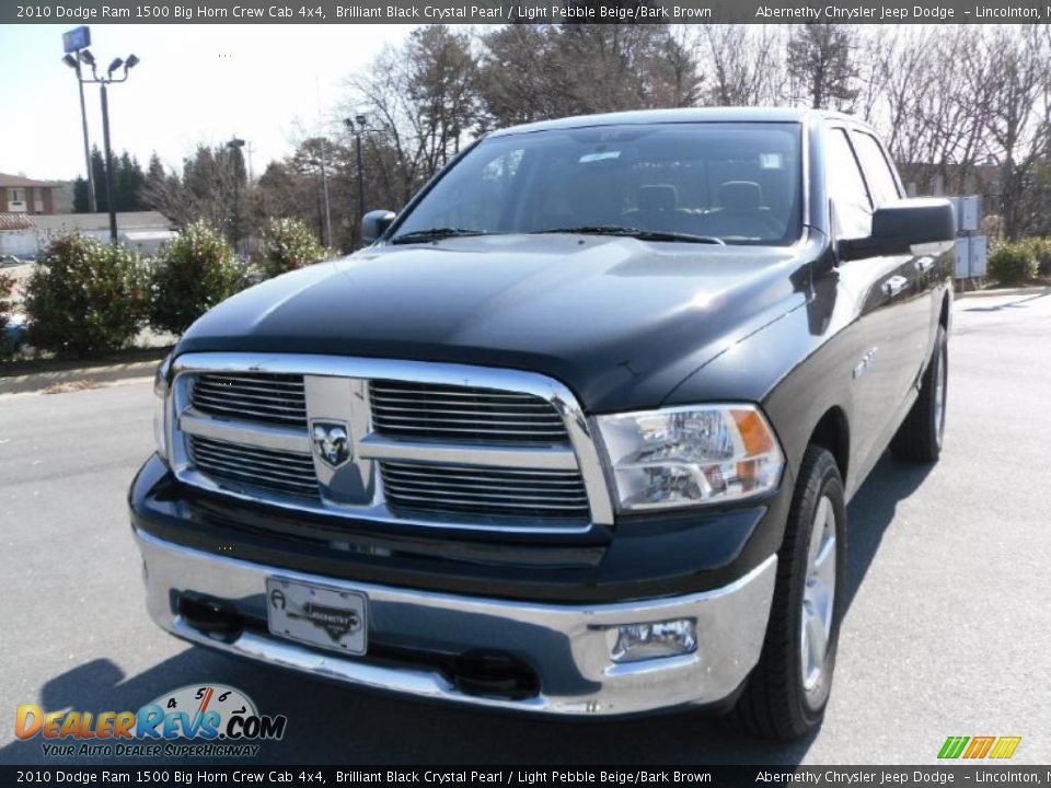 2010 Dodge Ram 1500 Big Horn Crew Cab 4x4 Brilliant Black Crystal Pearl / Light Pebble Beige/Bark Brown Photo #7