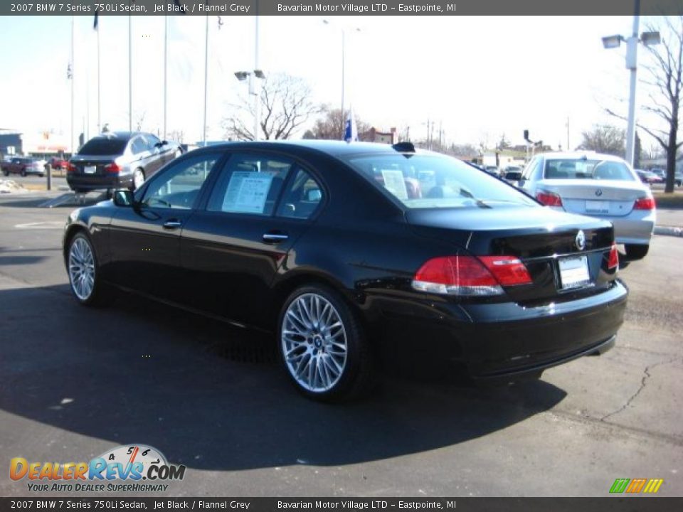 2007 BMW 7 Series 750Li Sedan Jet Black / Flannel Grey Photo #3
