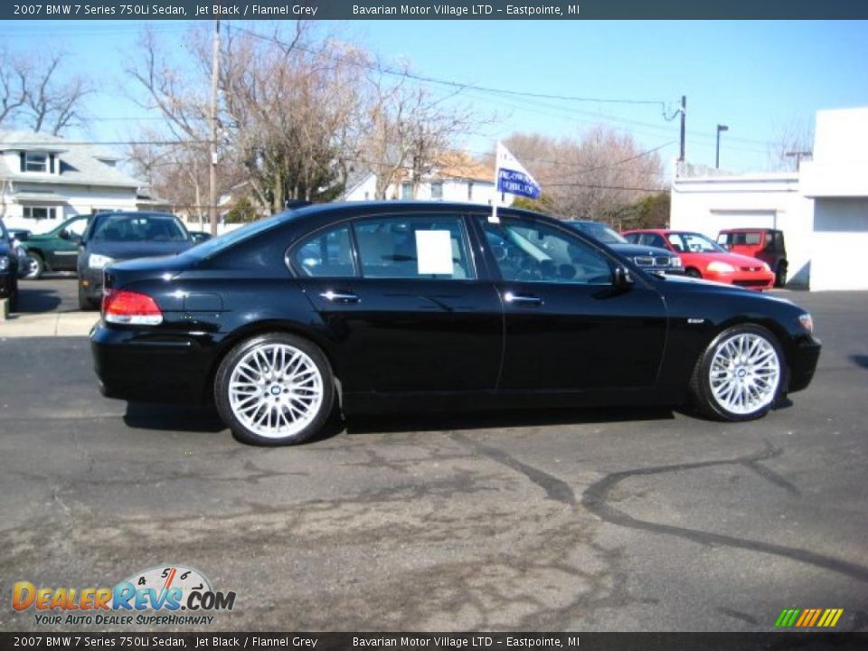 2007 BMW 7 Series 750Li Sedan Jet Black / Flannel Grey Photo #6