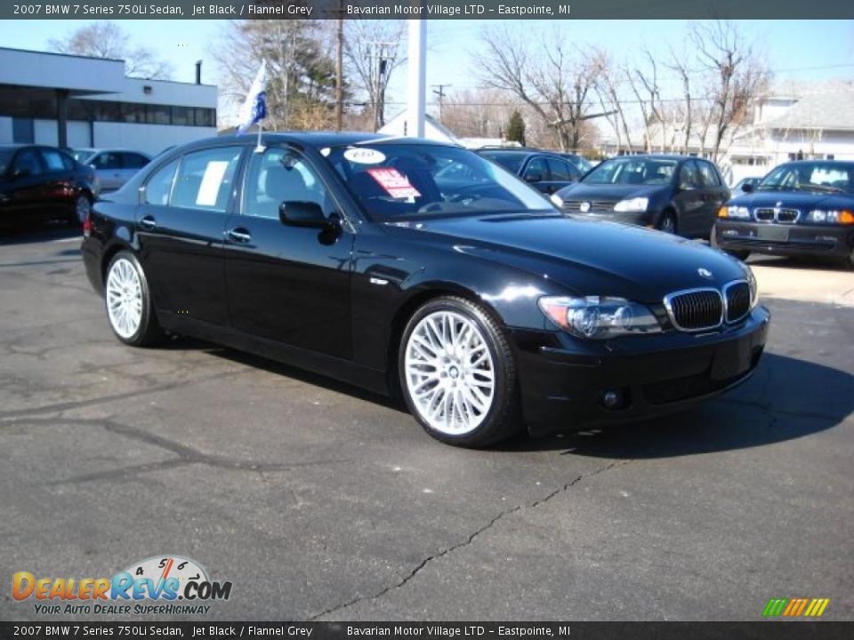 2007 BMW 7 Series 750Li Sedan Jet Black / Flannel Grey Photo #7