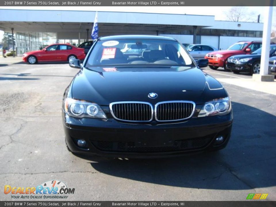 2007 BMW 7 Series 750Li Sedan Jet Black / Flannel Grey Photo #8